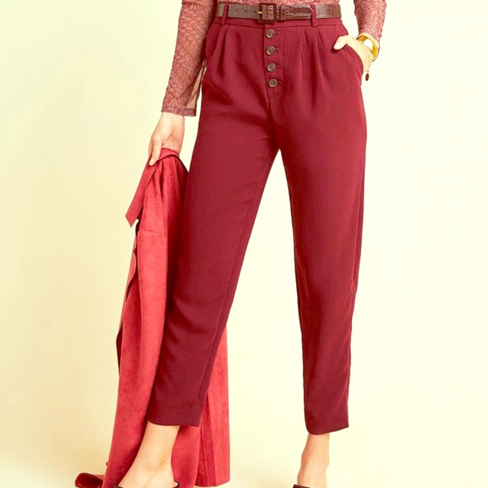 Anthropologie | Button-Fly Tapered Trousers